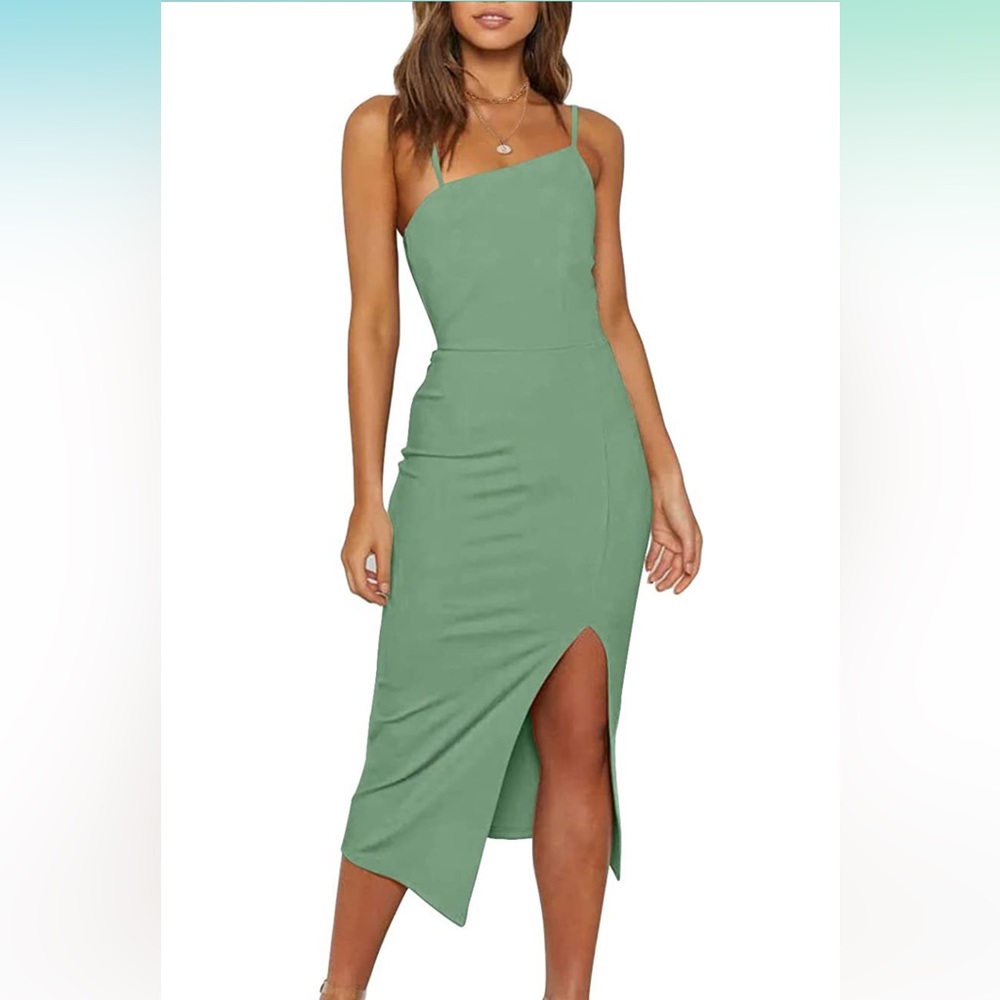 Sage Green Spaghetti Strap Dress